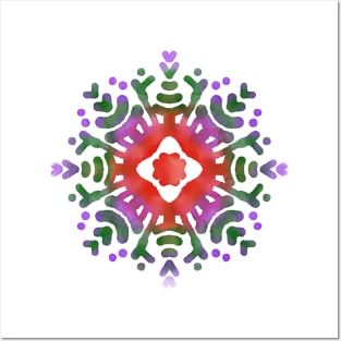 Indian Traditional Phulkari Art of Embroidery from Punjab in Digital Watercolors GC-126-03 Posters and Art